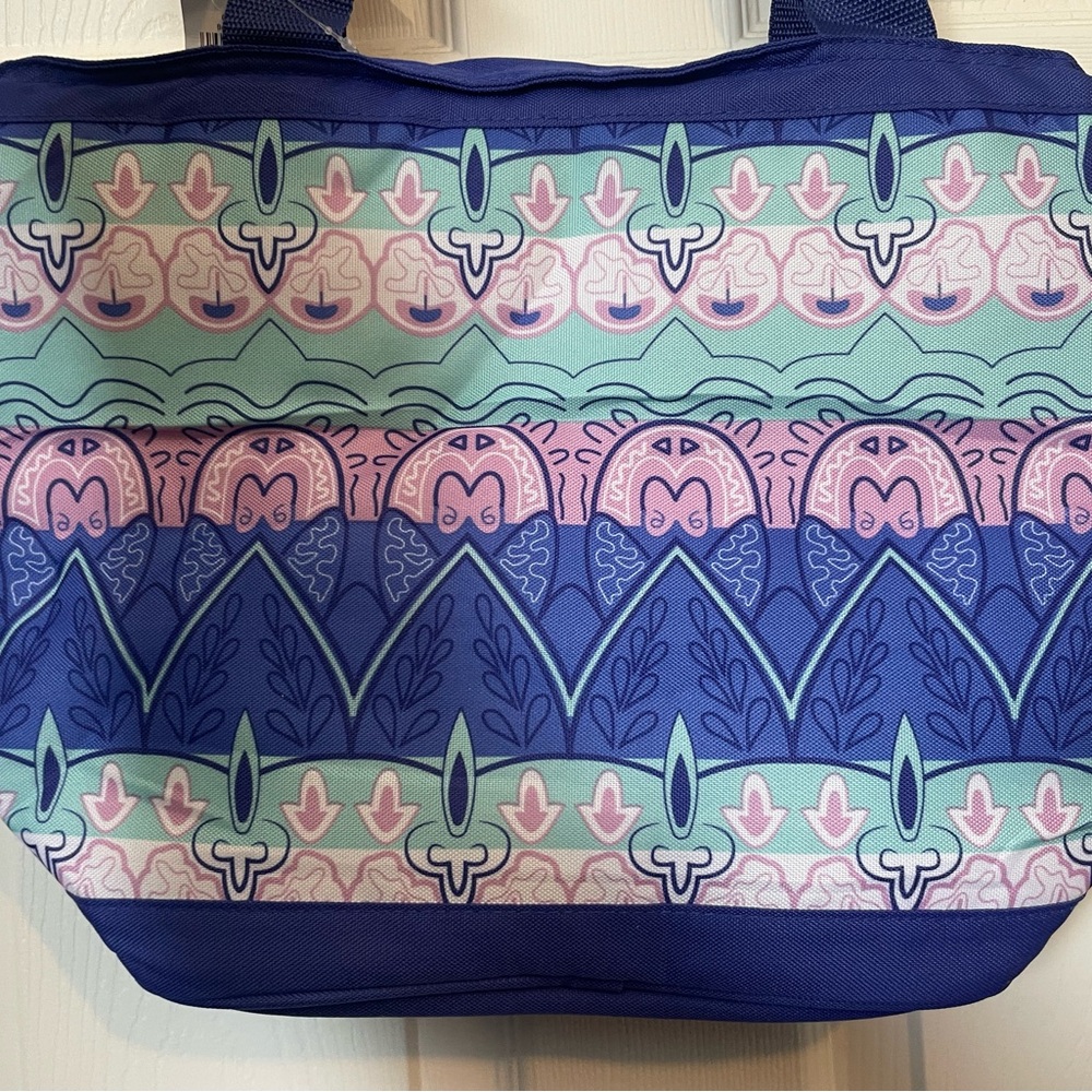 Patterned Blue and Pink Cooler Bag